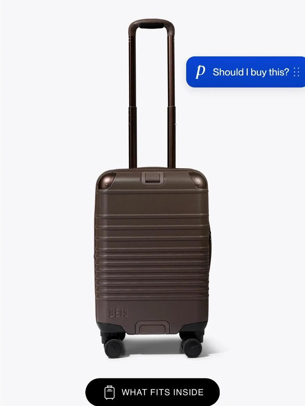 Beis The Hybrid Carry-On Roller in Espresso